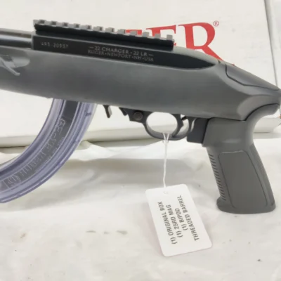 Used Ruger 22 Charger .22LR Semi-Auto Pistol w/Bipod, Black, 25rd Mag, TB, Original Box, Like New - Image 9