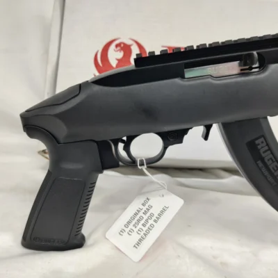 Used Ruger 22 Charger .22LR Semi-Auto Pistol w/Bipod, Black, 25rd Mag, TB, Original Box, Like New - Image 4