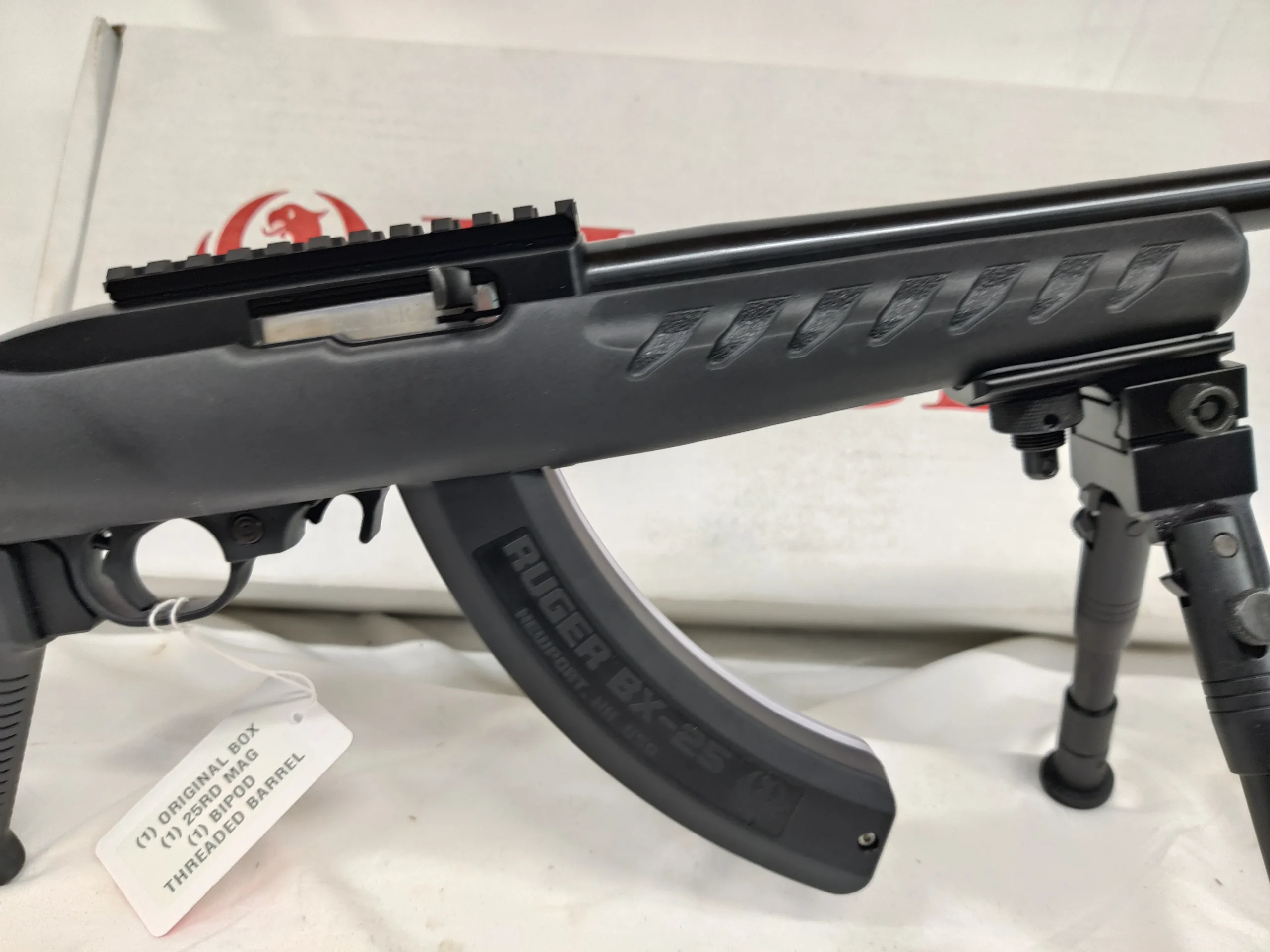 Ruger 22 Charger .22LR Semi-Auto Pistol w/Bipod, Black, 25rd Mag-img-1