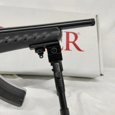 Used Ruger 22 Charger .22LR Semi-Auto Pistol w/Bipod, Black, 25rd Mag, TB, Original Box, Like New - Image 2