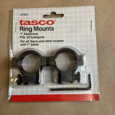 Tasco 1" Aluminum Ring Mounts Fits .22's/Airguns #797C