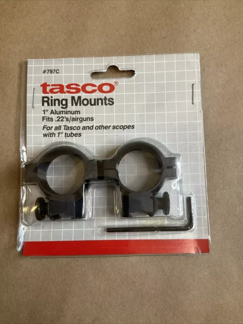 Tasco 1" Aluminum Ring Mounts Fits .22's/Airguns #797C