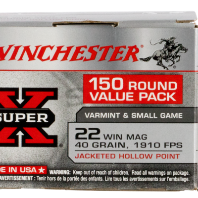 Winchester 22 WMR Ammunition Super-X X22MH 40 Grain Jacketed Hollow Point Bulk Pack of 150