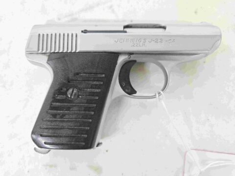 Used Jennings J-22 .22LR Semi-Auto Pistol, Stainless, Black Grips, 1 Mag