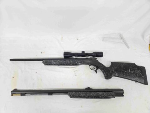 Used CVA Optima Elite Combo Single Shot Rifle .243 Win, .50 Cal, Scope