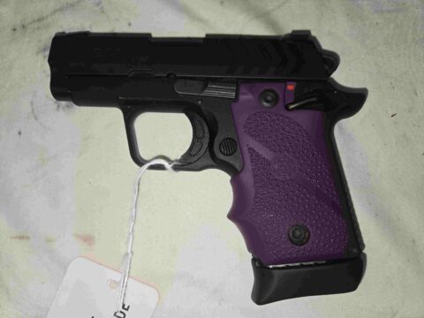 Used Springfield 911 .380 ACP Semi-Auto Pistol w/Purple Hogue Grips, 1 Mag, Night Sights