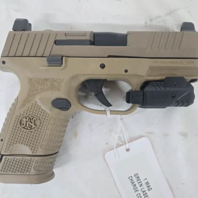 Used FN509 Compact 9MM Luger Semi-Auto FDE w/15rd Magazine, Green Laser - Image 2