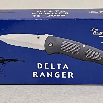 Frost Cutlery Delta Ranger Pocket Knife Stainless w/Sheath - Image 1
