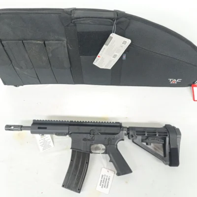 Anderson/BCA AR-15 Pistol .22LR Semi- Auto 7.5in Barrel, Side Charger w/SBA4 Brace, 25rd Mag, Range Bag